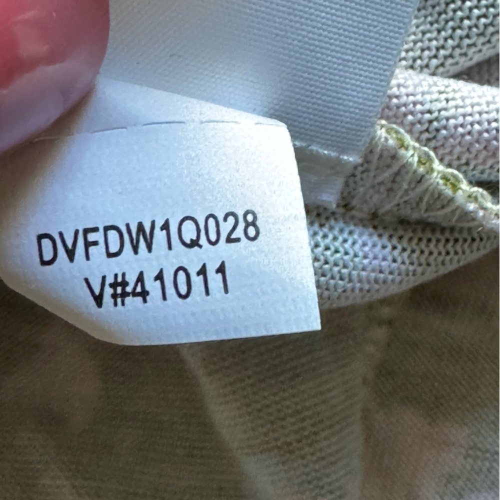 Diane von Furstenberg Gala Silk Jersey Mini Wrap Dress green pink large - Picture 15 of 16